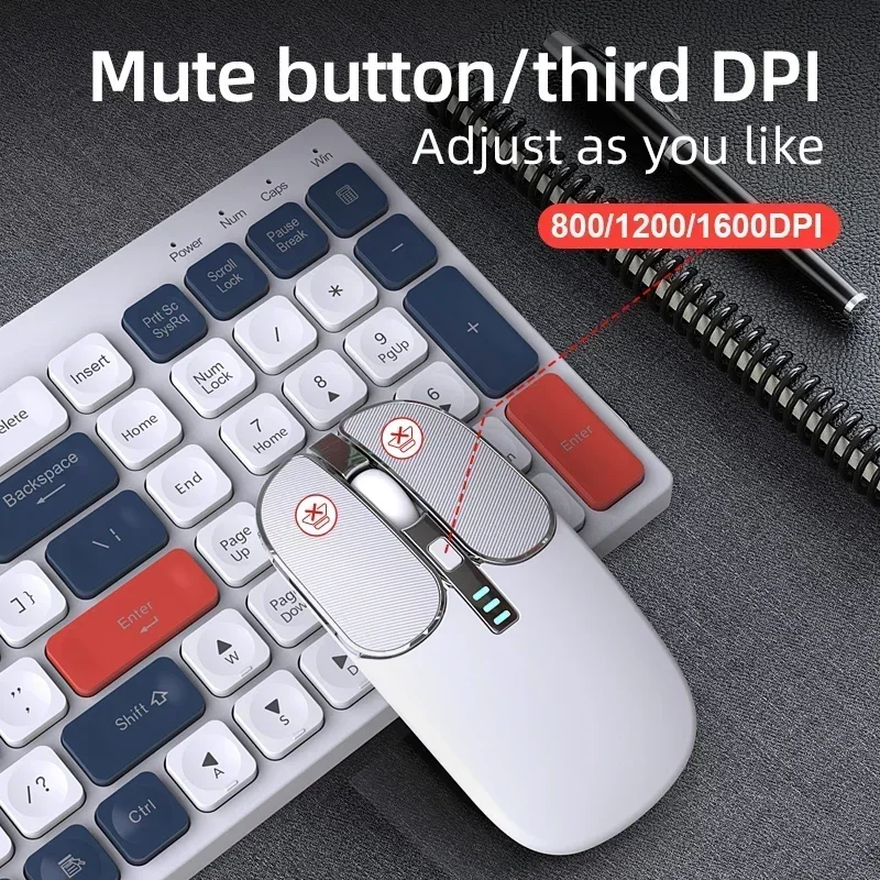 Ensemble clavier et souris sans fil pour ordinateur de bureau, double mode, compatible Bluetooth, mini clavier aste, 2.4G