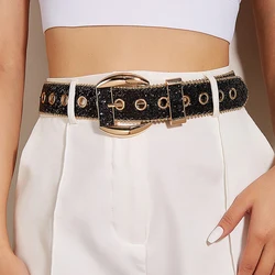 Goth Punk Women's Belt Fashion Rhinestone Belt Girl Decorative Jeans Wide Belt Rock Men Women Fashion Belt