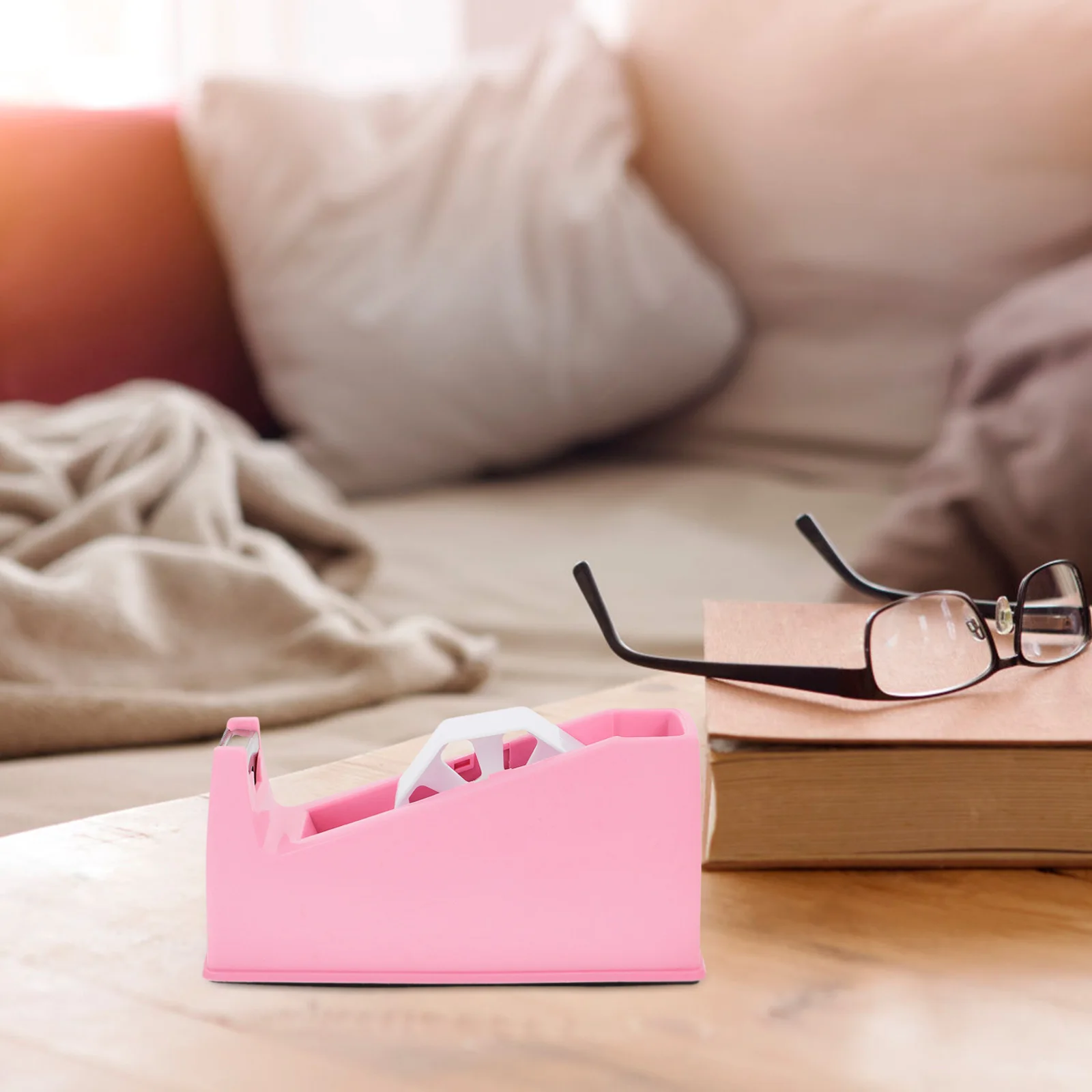 

Portable Office Tape Packing Dispenser Desktop Holder Dispensers Pink Abs Cute