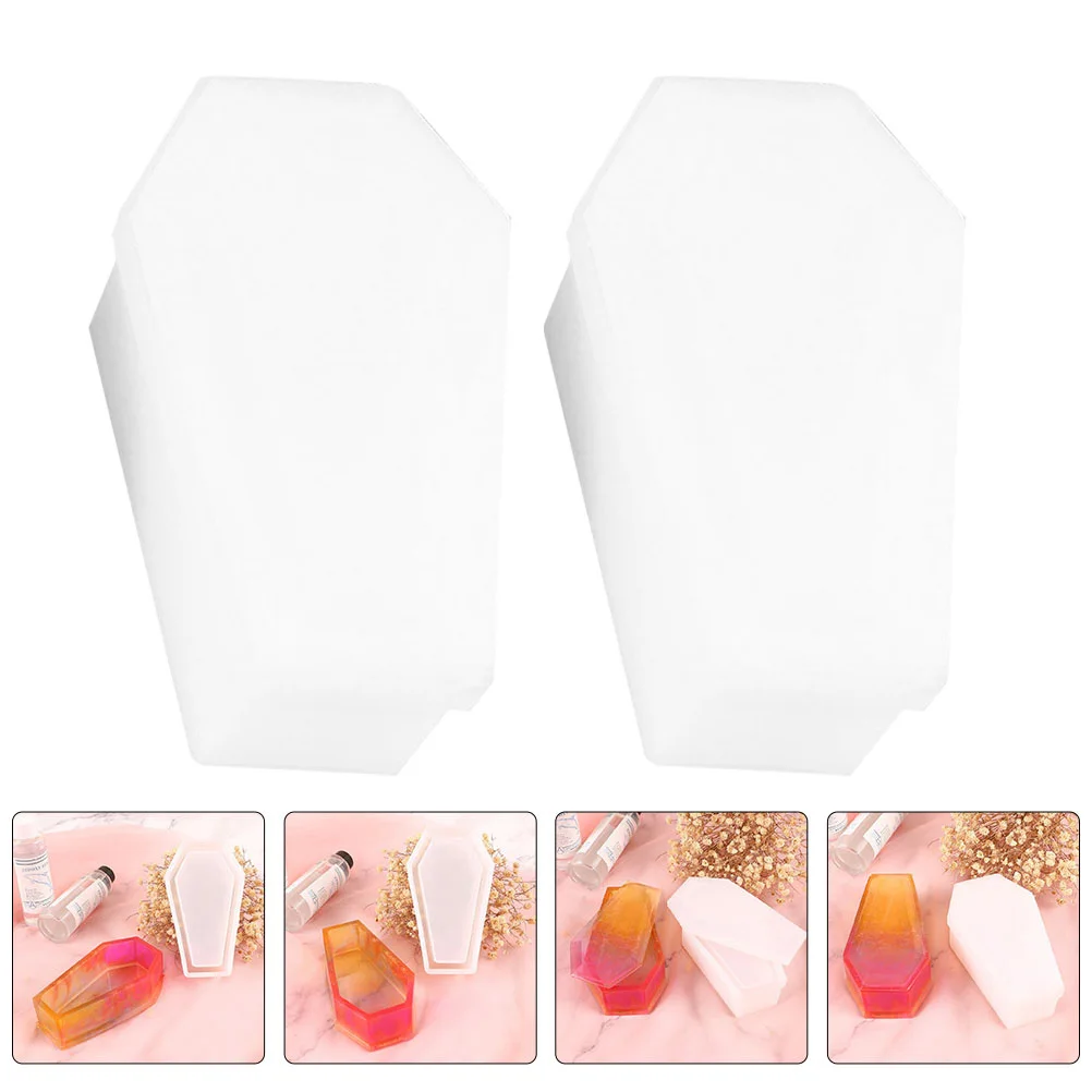 1 مجموعة نعش شكل قالب من السيليكون السلس مرنة عالية الشفافية قابلة لإعادة الاستخدام هالوين DIY بها بنفسك الحرفية قطرة الراتنج قالب الكريستال الغراء