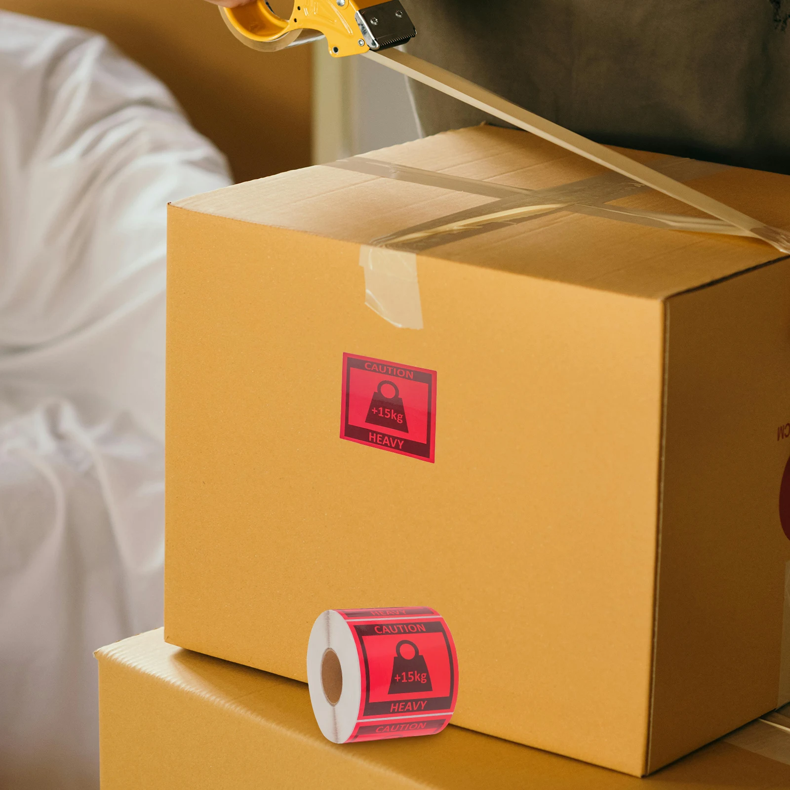 1pcs Heavy Warning Stickers Roll High Adhesive For Warehousing Moving Boxes Team Lift Label Stickers Heavy Package Shipping