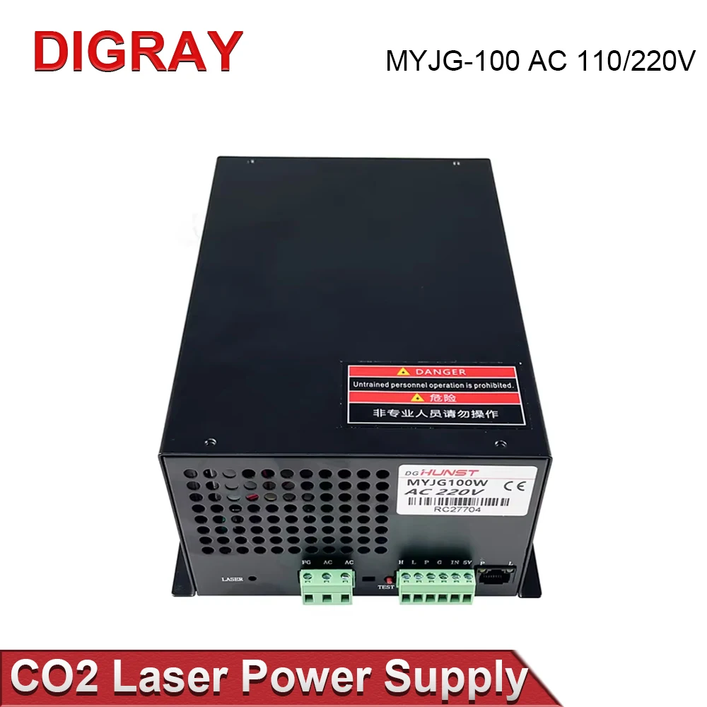 DIGRAY CO2 Laser Power Supply MYJG 100W Supports 110/V220V Voltage and is Used for 80W100W Laser Engraving and Cutting Machines.
