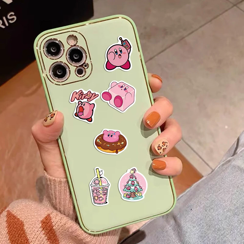 65pcs Game Kirby Cartoon Stickers Kawaii Anime Decals Graffiti Skateboard Scrapbooking Fridge Cute Kid Toy Sticker Gift