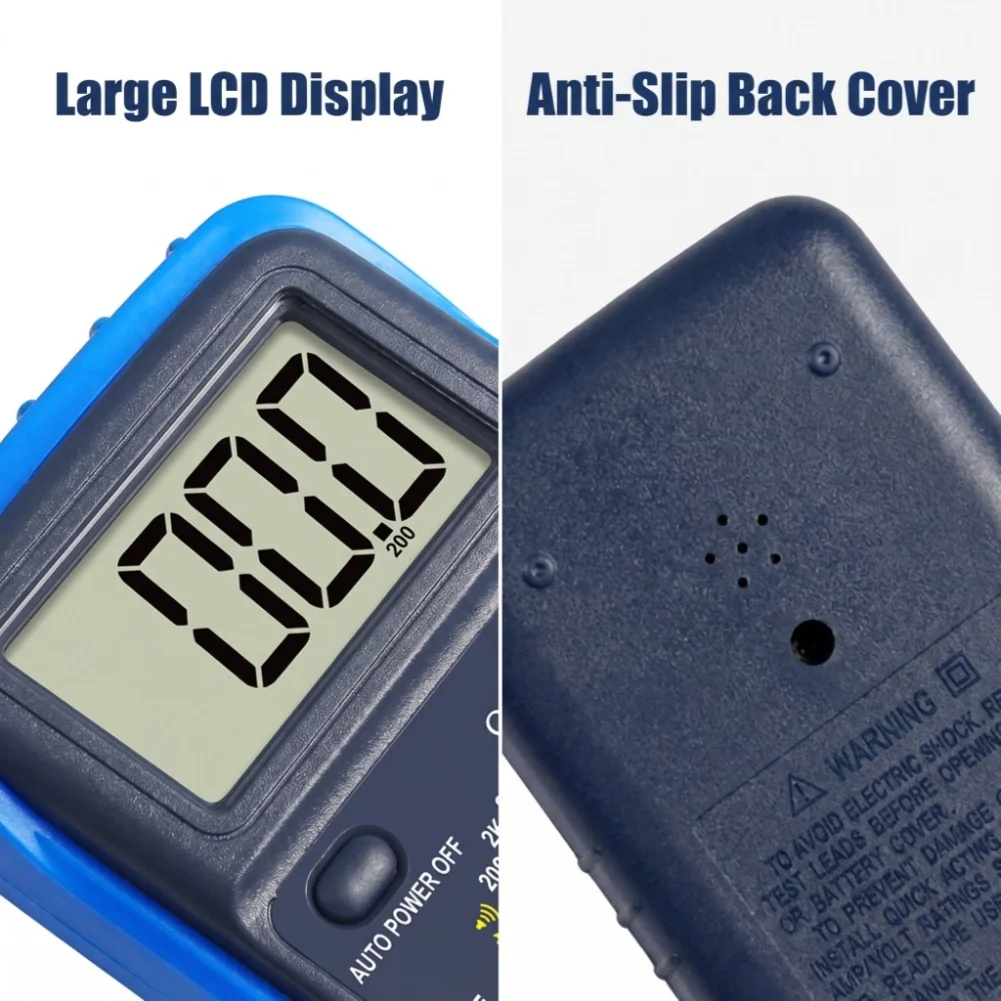 MY61 Digital Multimeter Blue 1999 Counts LCD Manual Range Voltmeter Ammeter Ohmmeter With Overload Protection For Electrical Tes