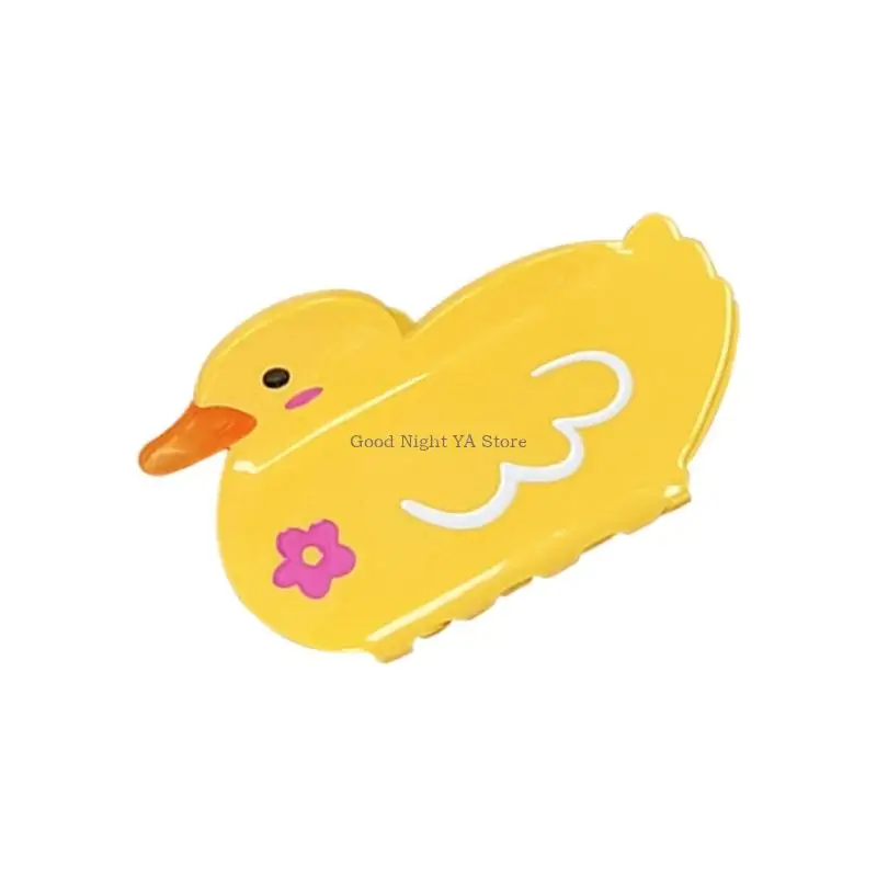 Grampo cabelo pato desenho animado, presilhas acetato para mulheres, suporte prático para cabelos cacheados, ótimo