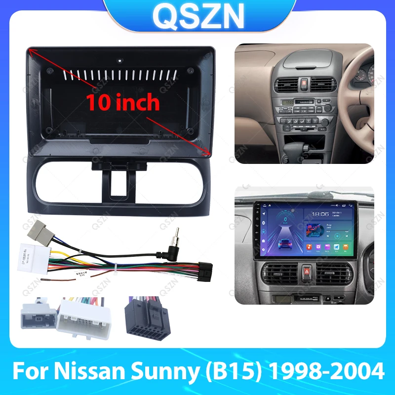 Marco Android de Radio de coche de 10 pulgadas para Nissan Sunny (B15) 1998 1999 2000 2001 2002 2003 2004 Kit de tablero instalar adaptador de bisel Facia