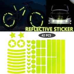 Reflective Stickers for Car Motorcycle Wheel Hub Luminous Tape Night Driving Safety Warning Signs Decals Reflector for Things