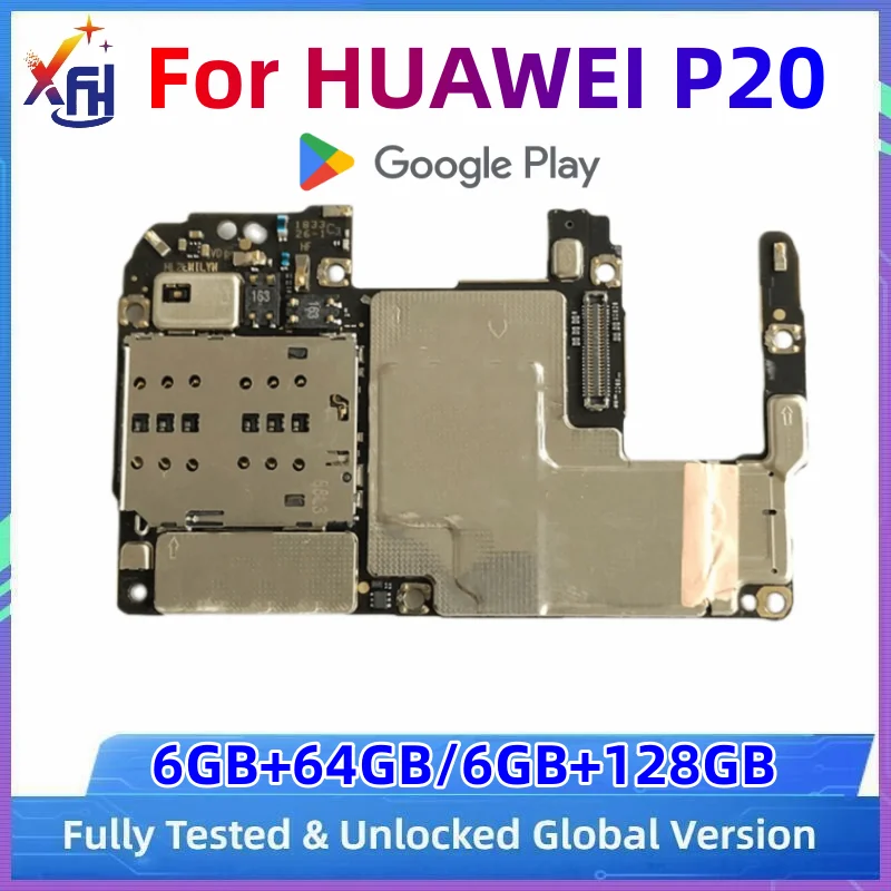 Moederbord Voor Huawei P20, Origineel Moederbord, 64Gb, 128Gb Rom, Logic Board Met Kirin 970 Processor