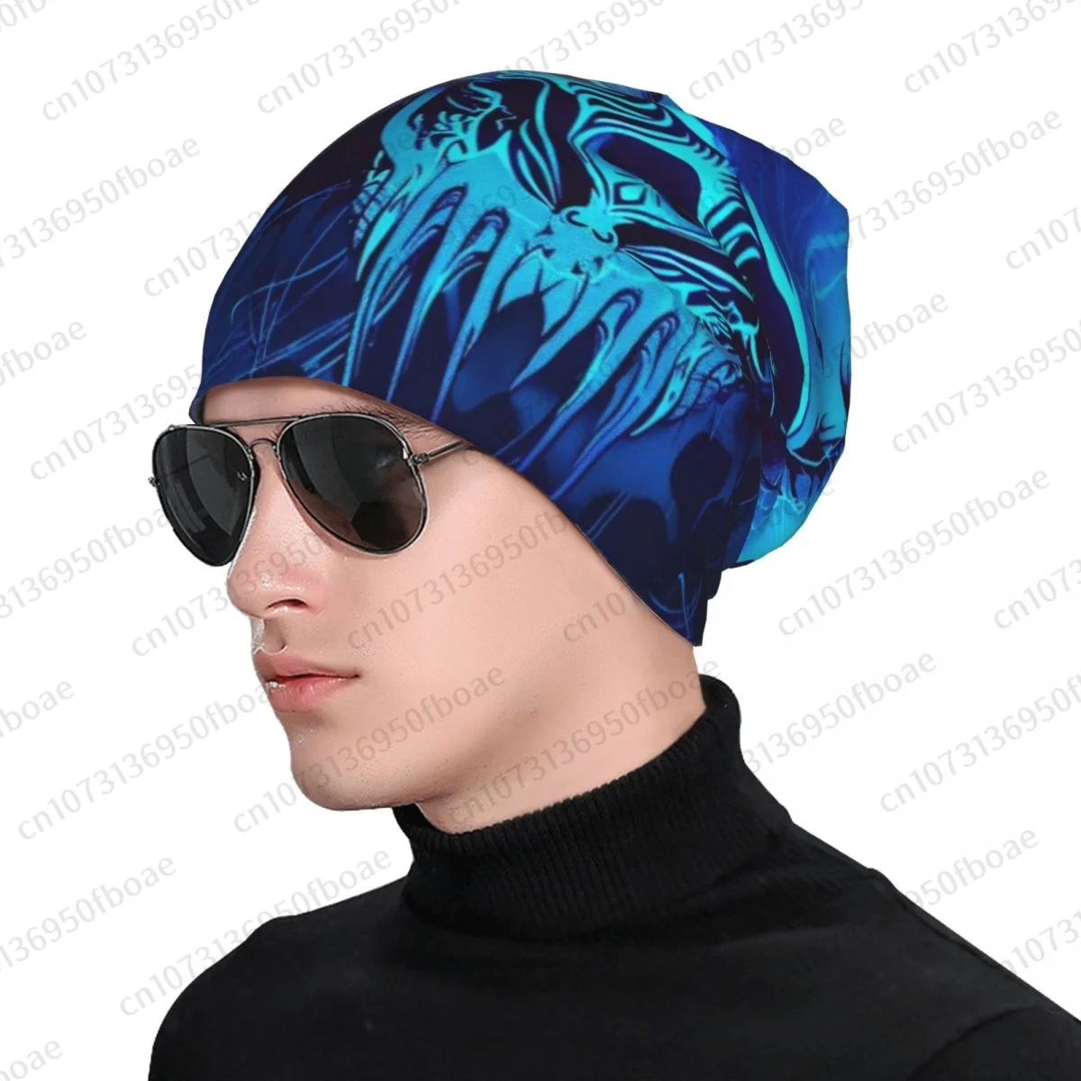 Samurai Ride Punk Skull Beanies Cap Unisex Soft Thin Knitted Outdoor Knit Bonnet