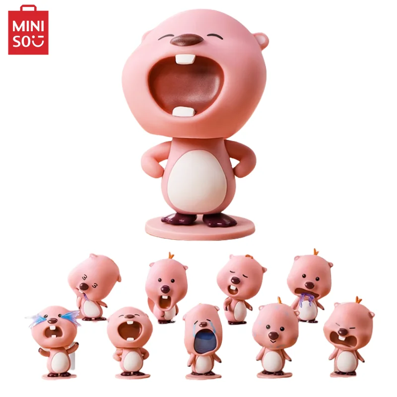 Miniso premium pudełko z pętelką śmieszne potrząsające głową lalka anime kreskówka urocza ręka figurka kreatywny model ozdoba niespodzianka pudełko upominkowe