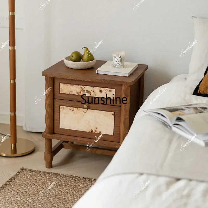 Medieval style tree tumor bark bedside table art solid wood locker  FT