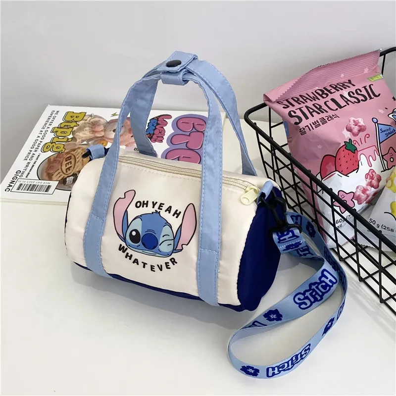 Borsa a tracolla a secchiello in tela Disney Stitch Cartoon lasso Strawberry Bear borsa a tracolla leggera genitore-figlio Trend Tote Bag