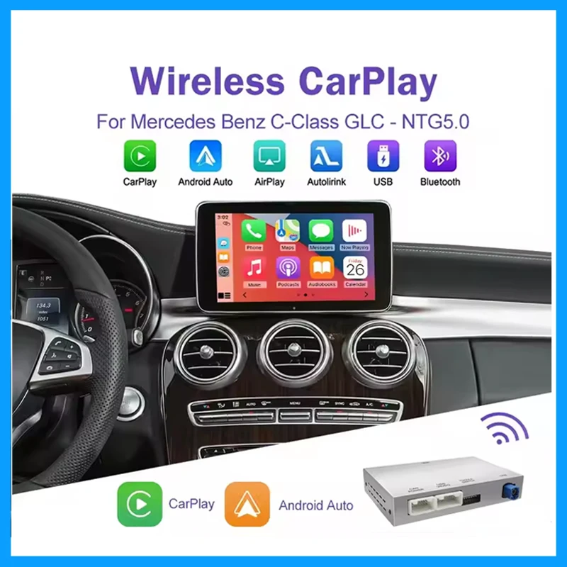 Image of Für Mercedes Benz C-Klasse GLC W205 V-Klasse W447 NTG5.0 Kabelloses Carplay Android Auto Mirror Link AirPlay
