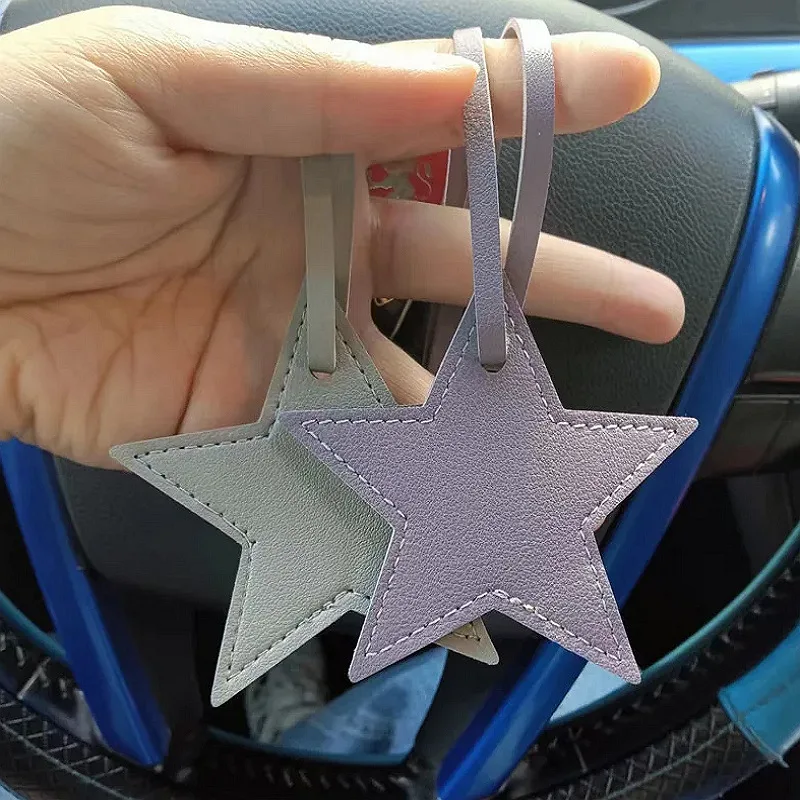 Star PU Leather Tassels Keychain Charms Tassels Five-pointed Star Tassels for Jewelry Making Key Chain