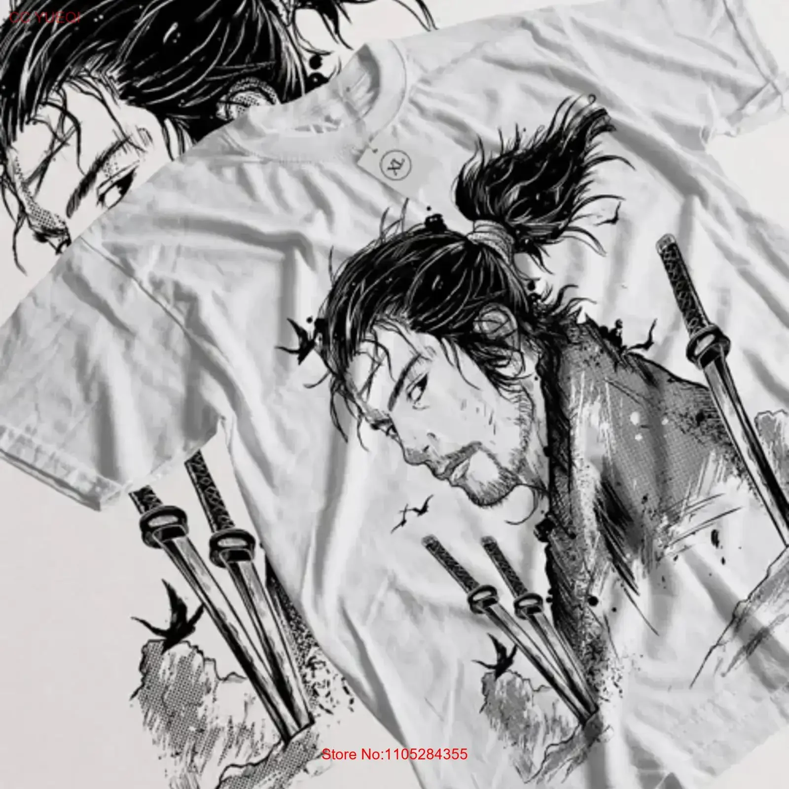 Vagabond T shirt Musashi Miyamoto Matahachi Honiden Anime Manga All Size vintage Washed Breathable Casual homme graphic