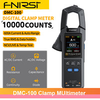 FNIRSI DMC-100 DC AC Current Voltage Clamp Meter with USB Charger, 10000 Counts, 600A Amperimetric Clamp Tester NCV Electrician