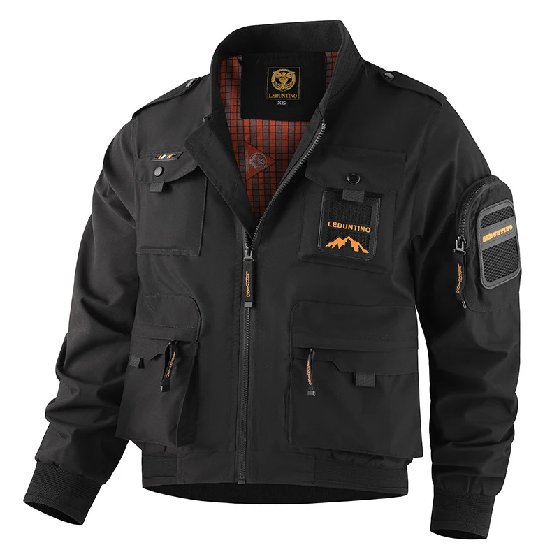 

Spring Autumn Men's Military Jacket Casual Man Stand Collar Hiking Waterproof Coats Men Multi-pocket Windbreaker Jacket Clothing