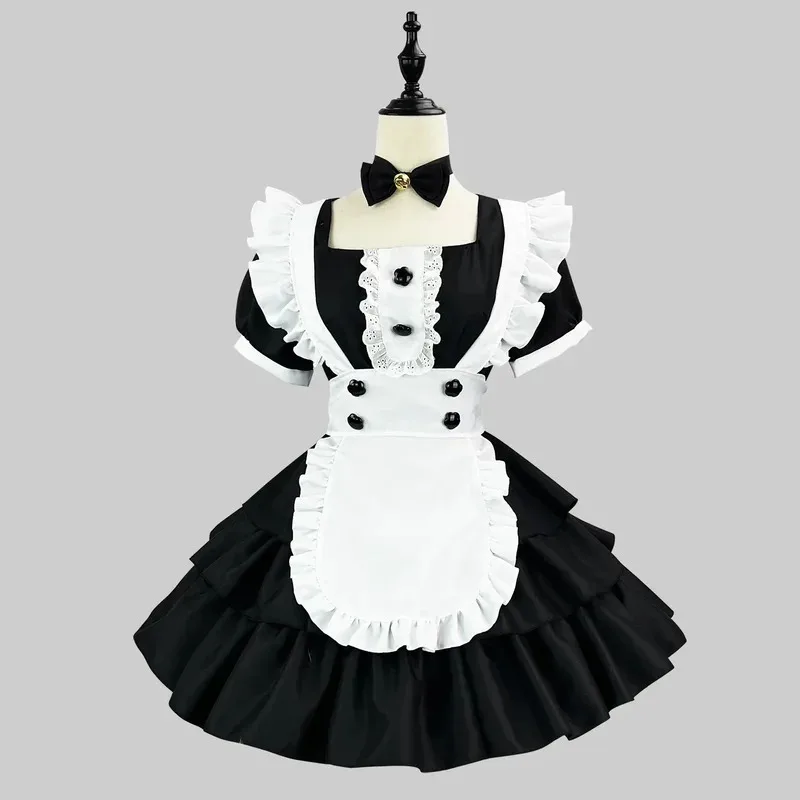 

Black cute Lolita tiered maid dress cosplay maid dress suit for waiter maid party stage costumes
