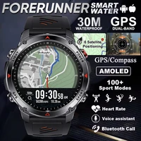 Forerunner 570 GPS reloj inteligente 3ATM impermeable pantalla AMOLED MULTI-BANDA GNSS brújula altímetro linterna deportes Smartwatch hombres