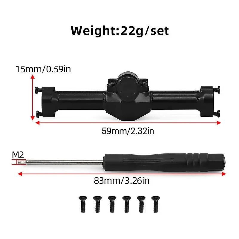 Metal Front & Rear Integrated Portal Axle for Axial 1/30 SCX30 Wrangler/Ford Bronco/Chevrolet K10 RC Cralwer Upgrade Patrs