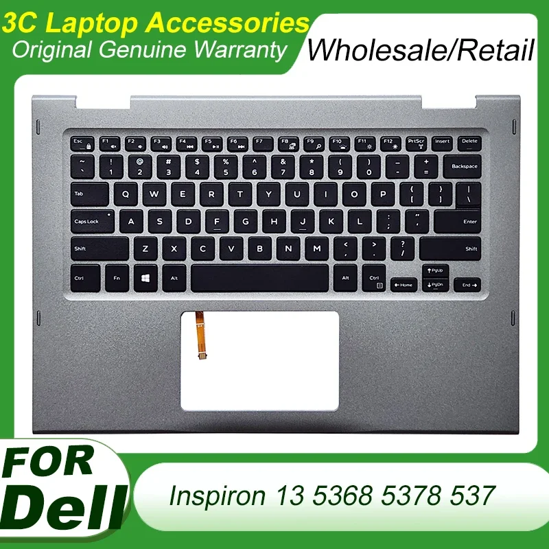 Original New Latin US  Keyboard for Dell Inspiron 13 5368 5378 5379 Laptoop Palmrest Upper Cover Backlight Replacement 0JCHV0