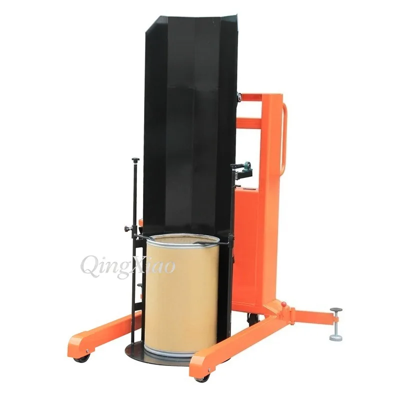 Round Drum Tilting Dumper Stacker Rotatable Barrel Transport Truck Used For Industrial Warehouse Oil Drum Handling And Pouring