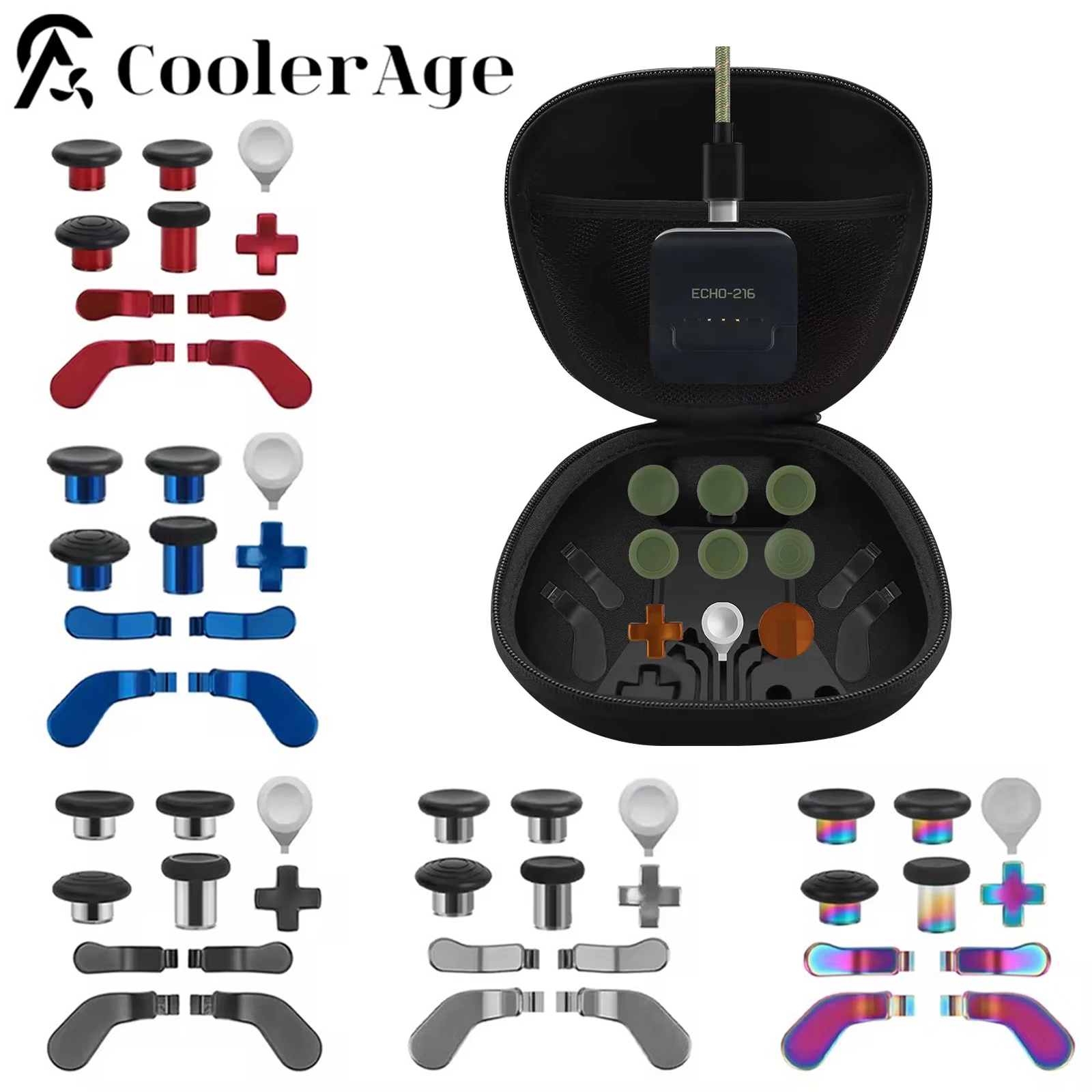 

Complete Component Pack for Xbox Elite Controller Series 2 Carry Case Type-C Charger Stand Metal Button Paddles