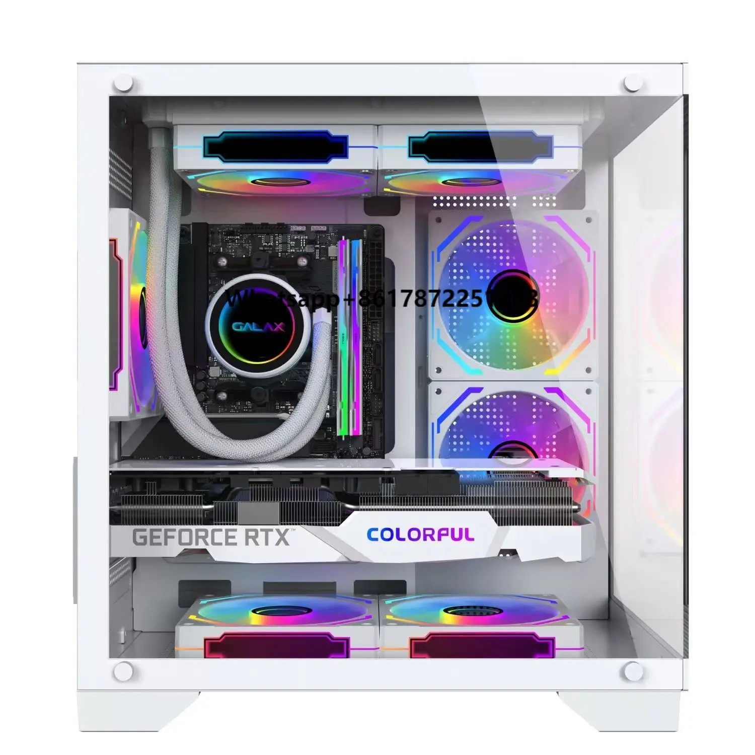 

Gaming PC Customization R5 5600X RTX3060TI 8G 32G RAM 1TB SSD 3A Game Fish Tank Case White