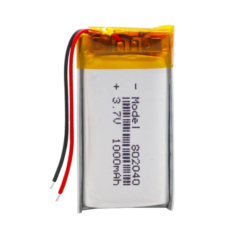 2 buah baterai isi ulang 1000mAh 802040   Sel Lipo Isi Ulang Lithium Polymer Li-Po Li Ion Untuk Speaker Bluetooth MP3 MP4