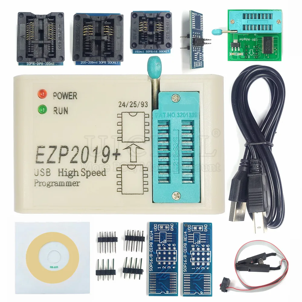 Programator USB Szybki SPI USB 2.0 dla 24 25 93 EEPROM 25 Flash BIOS Chip z gniazdem SOP Zestaw palnika EZP2019