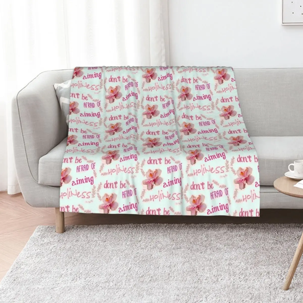 Don't be afraid of aiming Holiness | Ordinary Holiness Collection | Elle Mognet Throw Blanket Sofas manga decorative Blankets