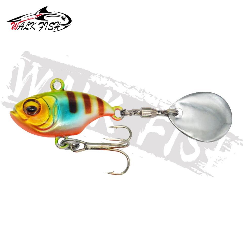SPAZIERGANG FISCH Neue Schwanz Spinning 14g Balance Rotierenden Metall Jig VIB Vibration Köder Spinner Löffel Sinkende Köder Angelgerät pesca – Detail 9