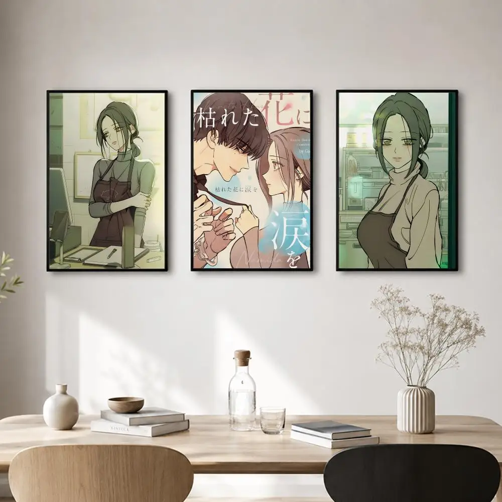 Webtoon Tears On A Withered Flower Poster Self-adhesive Art Waterproof Paper Sticker Coffee House Bar Room Wall Decor
