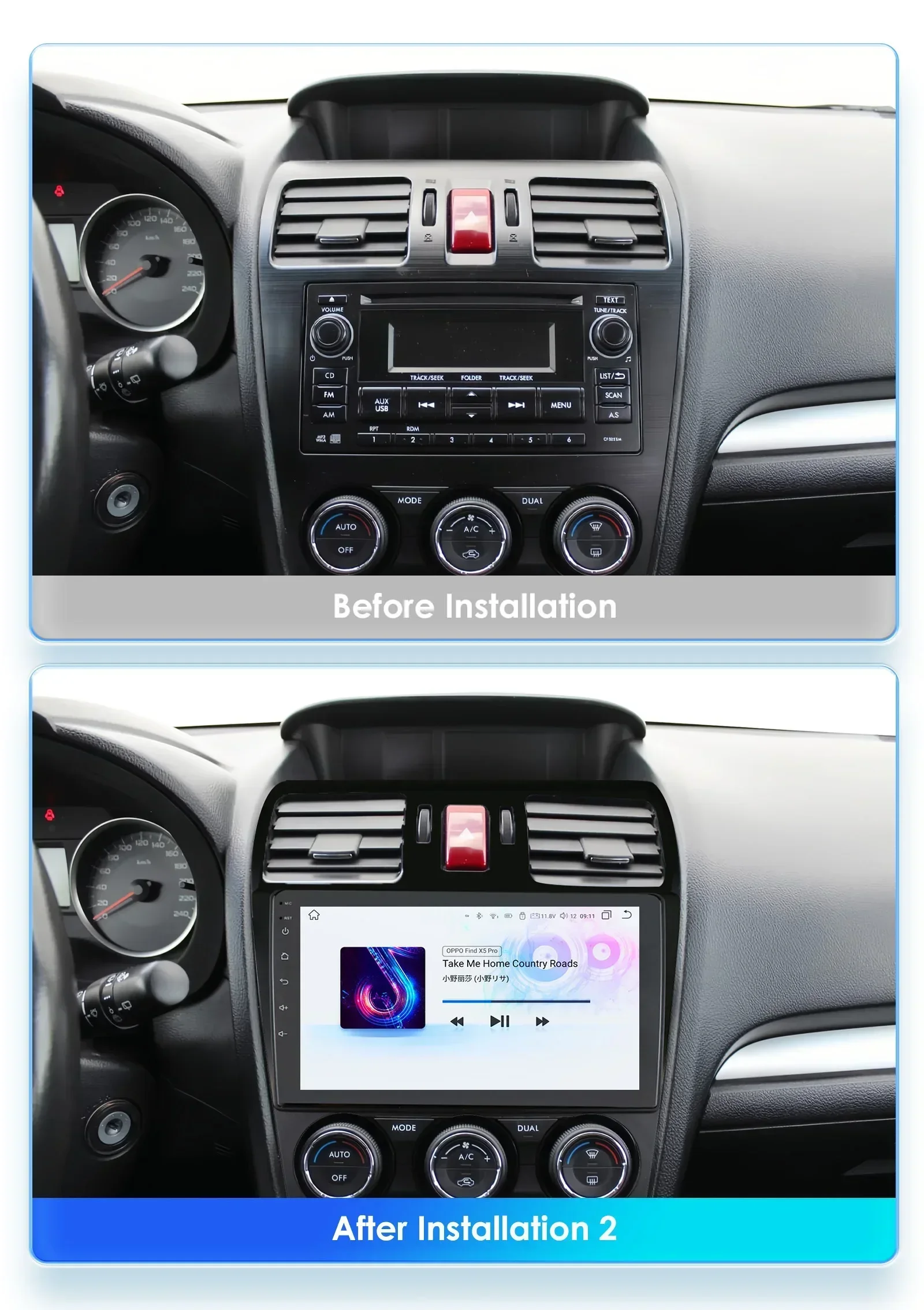 Hizpo 9 Inch CarPlay Car Radio For Subaru Forester MK4 Impreza XV Crosstrek 2012-2015 Android Multimedia Player Autoradio Stereo