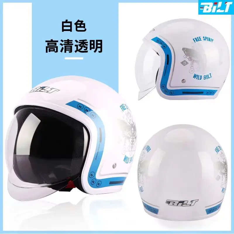 Bubble Helmet Motorbike Open Summer Vespa Supplies Jet Off-road Classic Vintage Retro Women Cute Glam Scooter Motorcycle Helmets