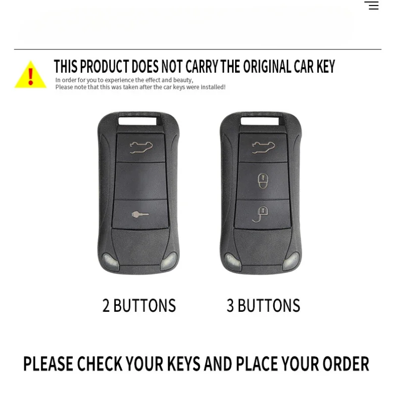 2/3 Bottons Metal Car Key Cover Fob Case Shell for Porsche Cayenne GTS 2004 2005 2006 2007 2008 2009 2010 Folding Car Key Remote