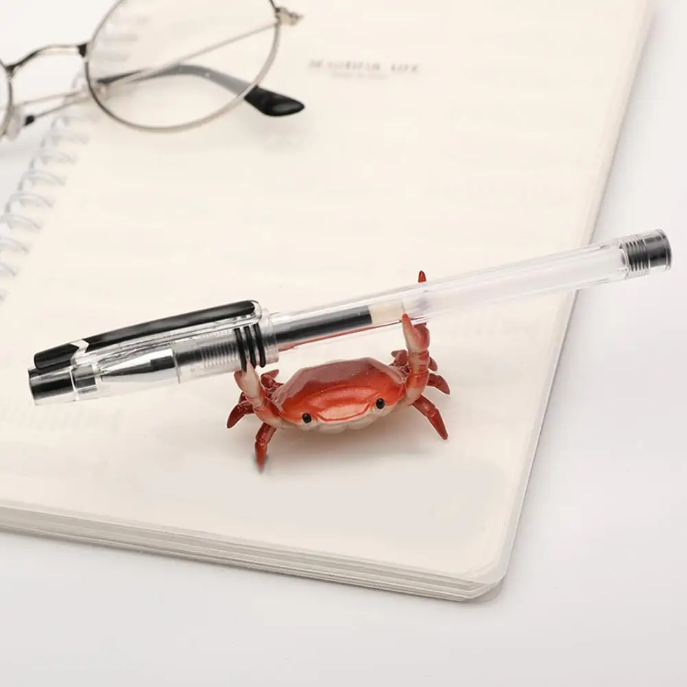 Funny Crab Desktop Pen Holder Weightlifting Crab Pen Holder Item Placement Pen Holding Bracket Ornament Decor Model Display