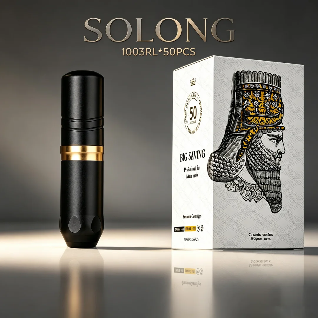 SOLONG brand tattoo handle, aluminum alloy handle+50 pieces of 1003RL tattoo needles