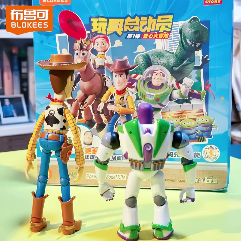 Genuine Blokees Toy Story Building Block Figures Elite Edition Series 1 Articulated Woody Buzz Lightyear Rex Collectible Model