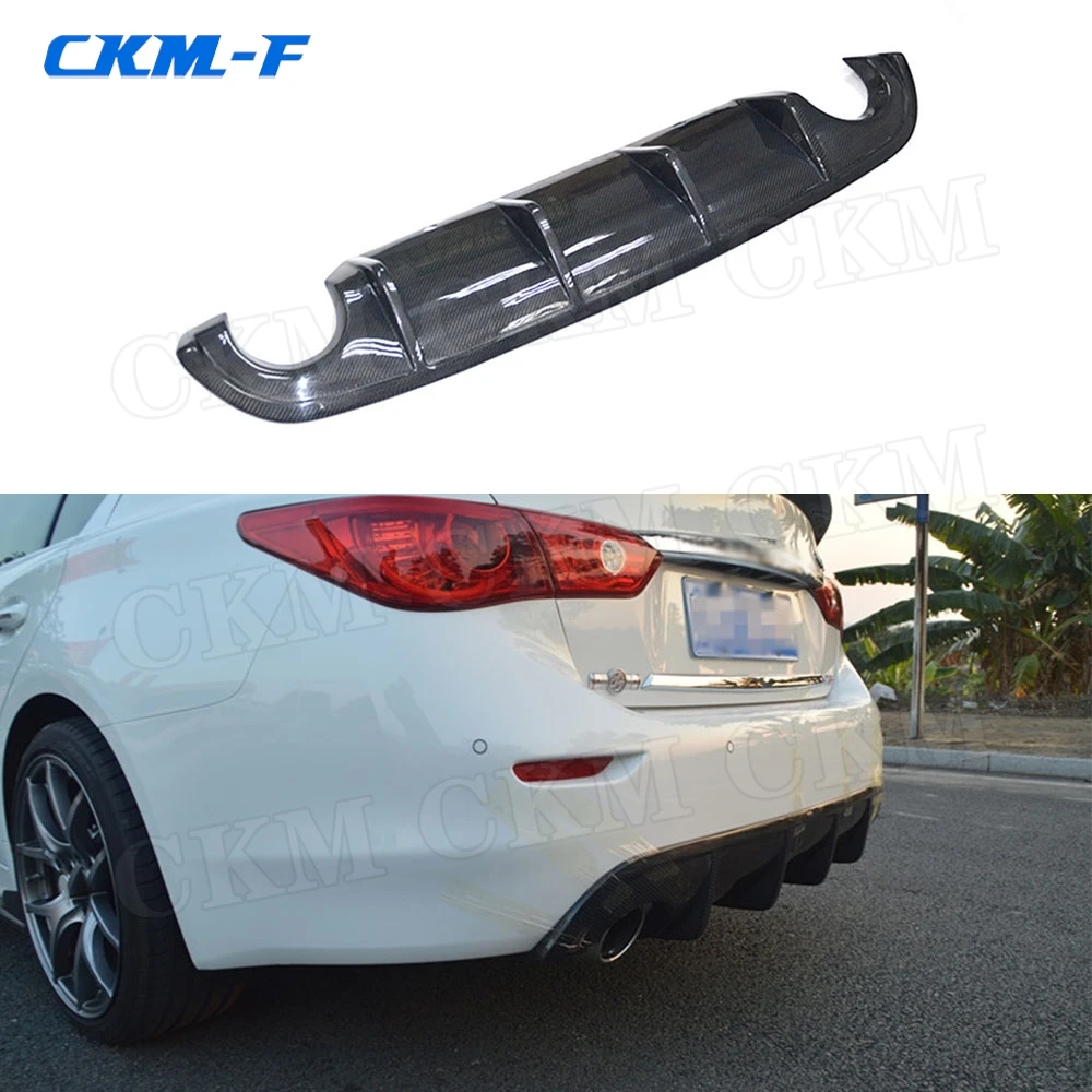 Carbon Fiber/FRP Unpainted Rear Bumper Lip Diffuser for Infiniti Q50 Q50S 2014 2015 2016 2017 add on style