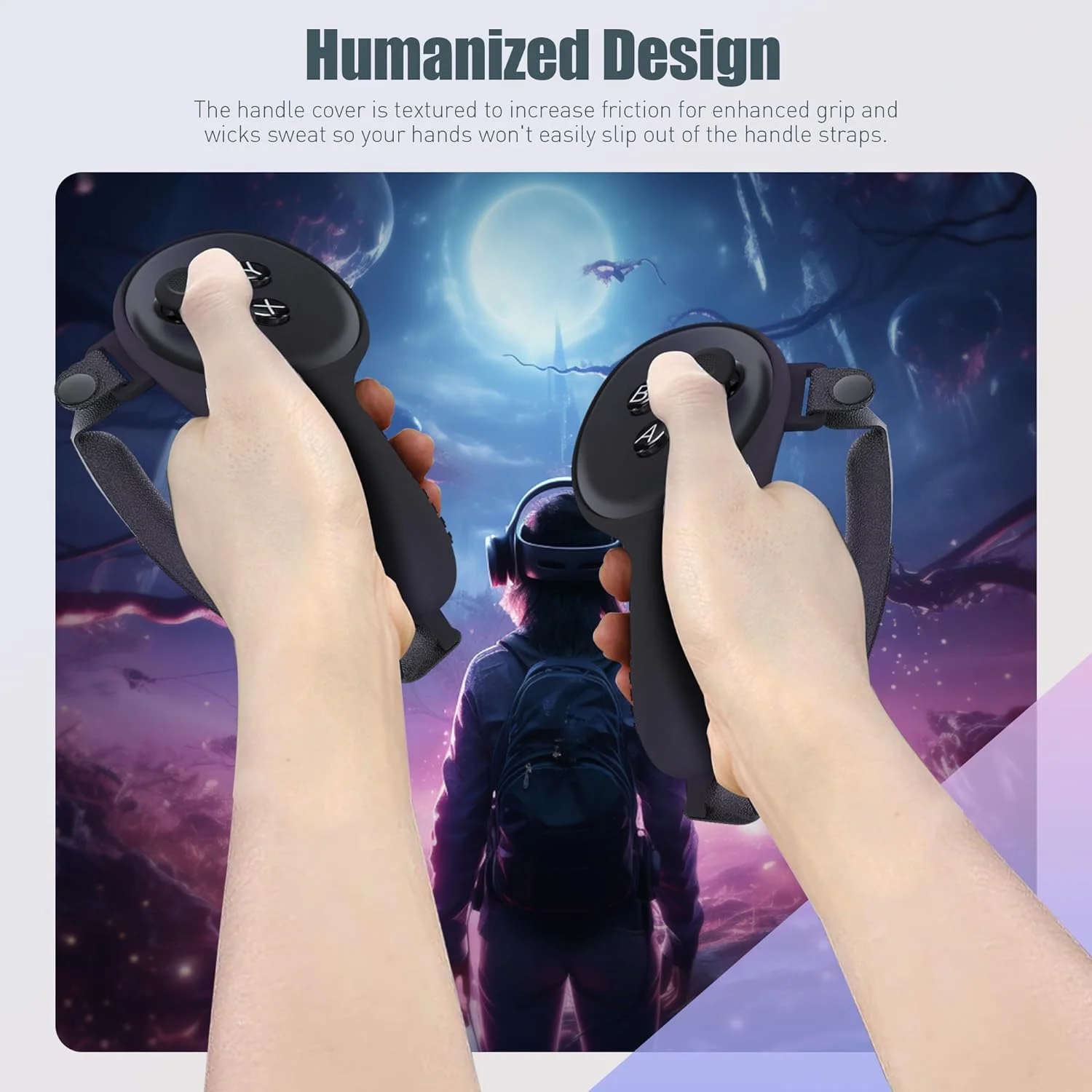 Juste de protection en silicone pour contrôleur Meta Quest 3 VR, étui à poignée avec sangles, antichoc, accessoires, 1 paire