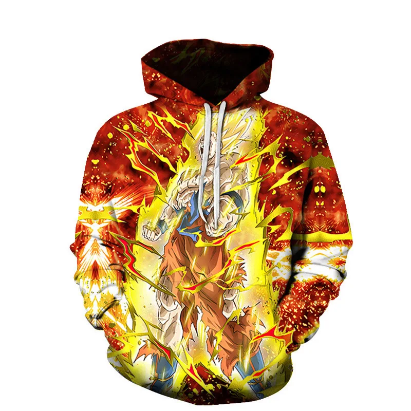 Dragon Ball Kawaii Cartoon Son Goku Kakarotto Cute 3D Digital Printing Cosplay Casual Loose Sweatshirt Hoodie