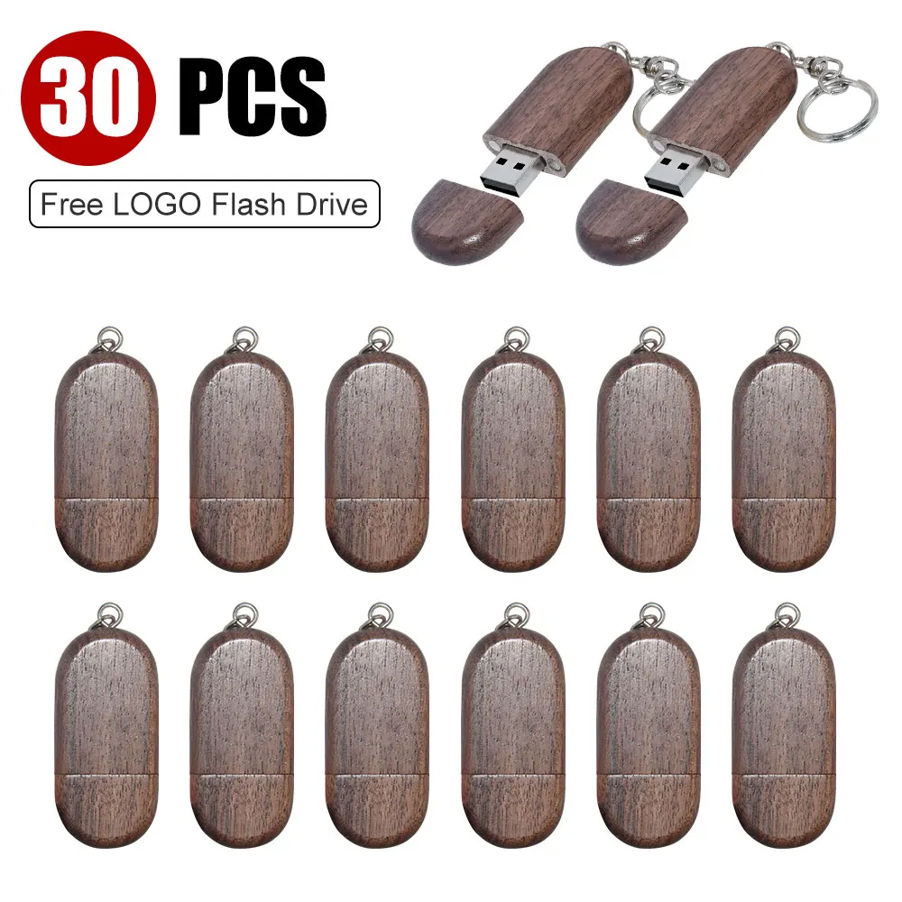 30pcs/lot Free custom logo wooden usb flash drive pen drive 64GB 32GB 16GB 4GB 8GB USB memory Stick pendrive wedding gift films