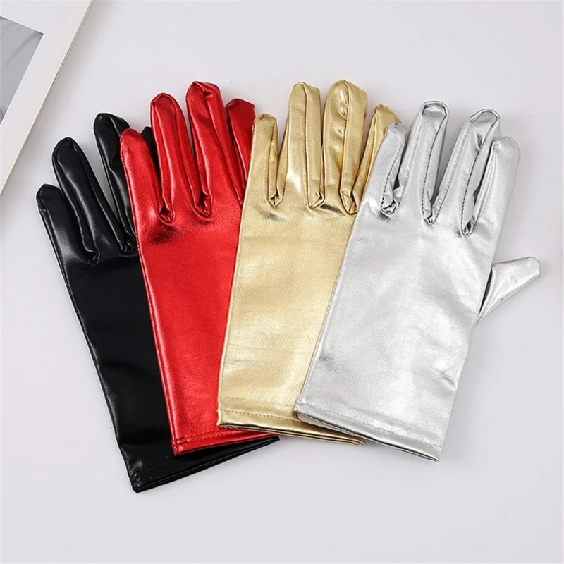 

Nightclub Metallic Gloves Christmas Concert Party Costume Metallic Gloves for Women and Girls X4YC