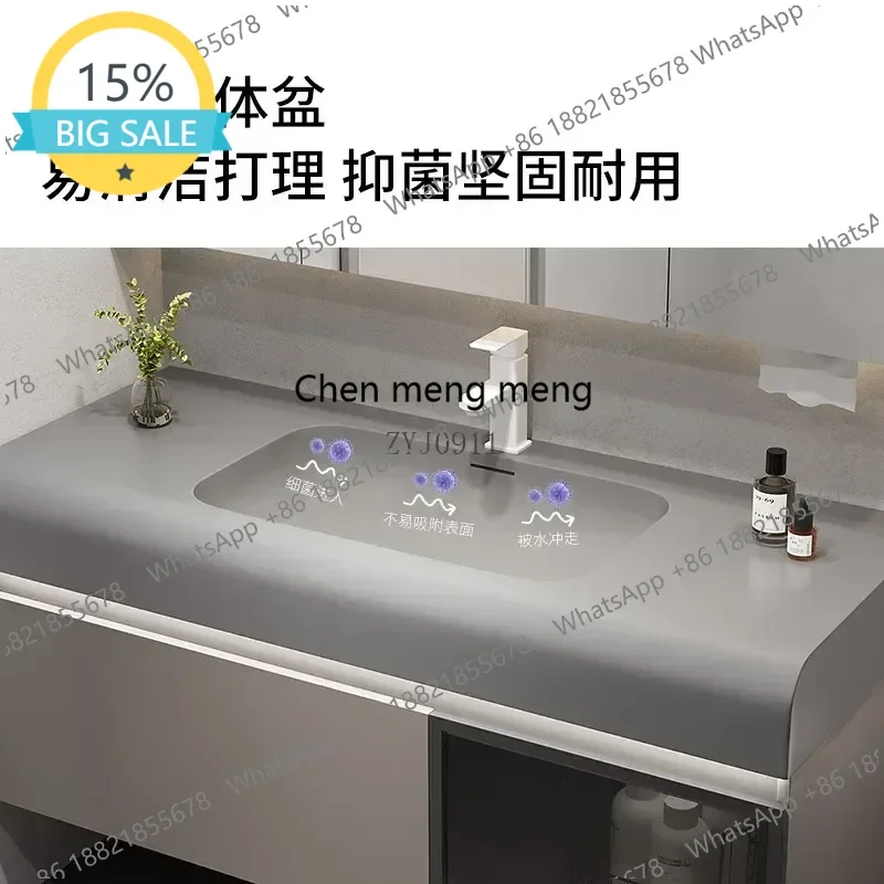 

L07 Luxury Simple Slate Bathroom Cabinet Slate Integrated Washbasin Solid Wood Bathroom Sink Vanity Cabinet Bathroom Furniture