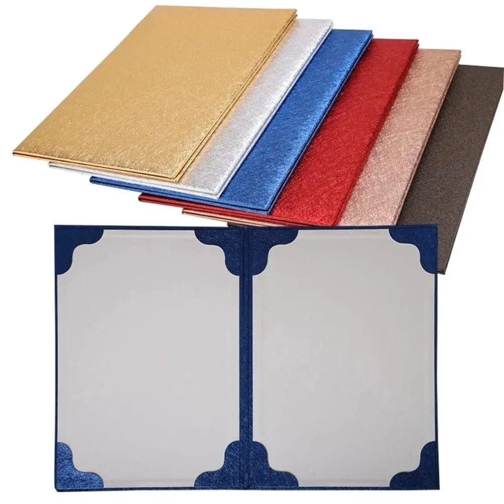 1ชิ้นใหม่ตุ๊กตาพื้นผิวA3 A4กระดาษปกแข็งหนังPUทองใบรับรองปกข้นสีแดงไฟล์หน้าโฟลเดอร์โฮสต์คําพูด