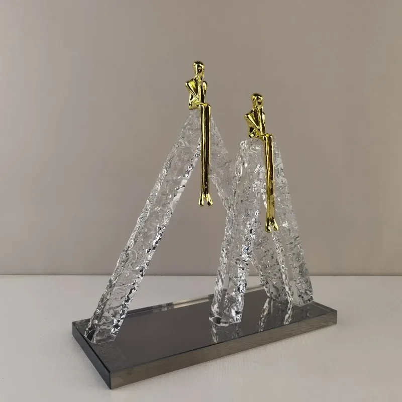 Light Luxury Thinker Glacier Crystal Ornament, Tabletop Ornament, Living Room Bedroom Entrance TV Cabinet Home Decoration
