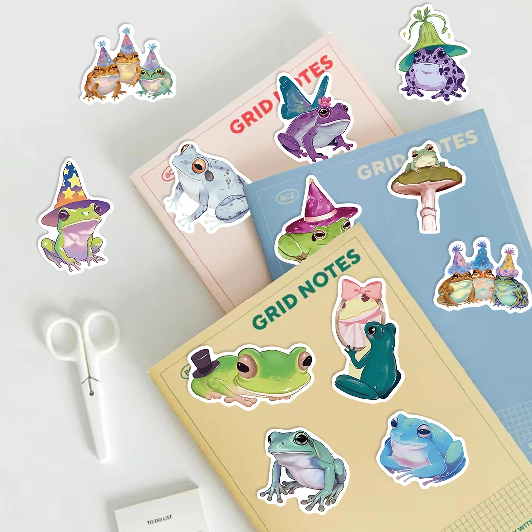 50PCS Cute Silly Frog Stickers Skateboard Waterproof Scrapbook Decal Cartoon Laptop Cartoon Notebook Luggage Graffiti Sticker ﻿