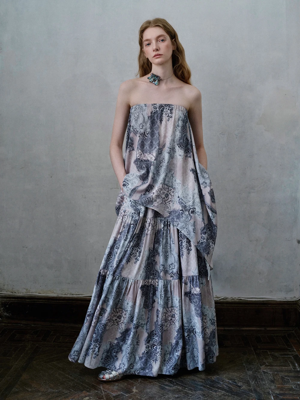 

Романтичная синяя юбка-миди Mis Blue Capel Rer f, двусторонняя, повседневная, со средней талией, А-силуэт, из гелевого волокна, женская