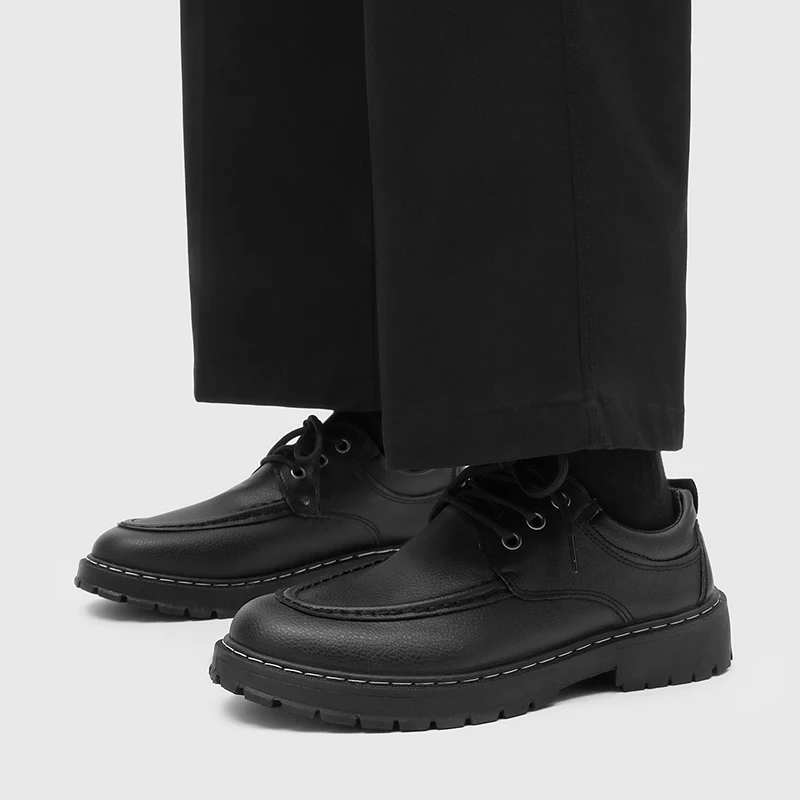 

Men Casual Shoes Thick Sole Fashion Formal Shoes Leather Classic Business Mens Dress Shoes Breathable Lace-Up Handmade Shoes